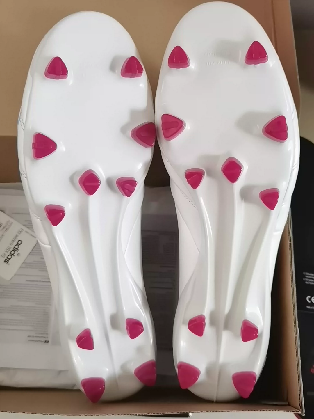 ADIDAS F50 ADIZERO LEATHER FG - WHITE/PINK/CYAN