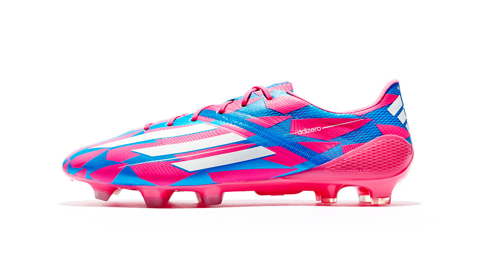 ADIDAS F50 ADIZERO FG NEON PINK/RUNNING WHITE/SOLAR BLUE